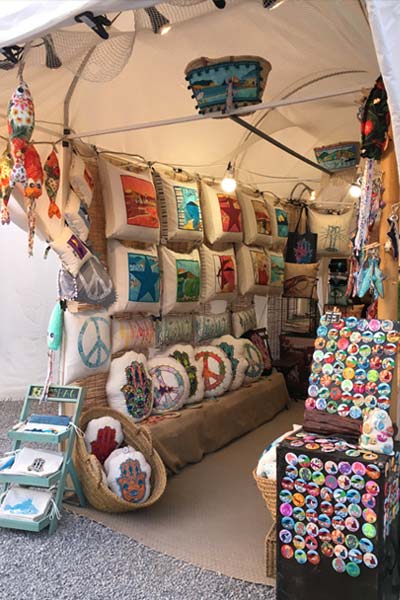 Las Dalias hippimarkt Ibiza kraampje